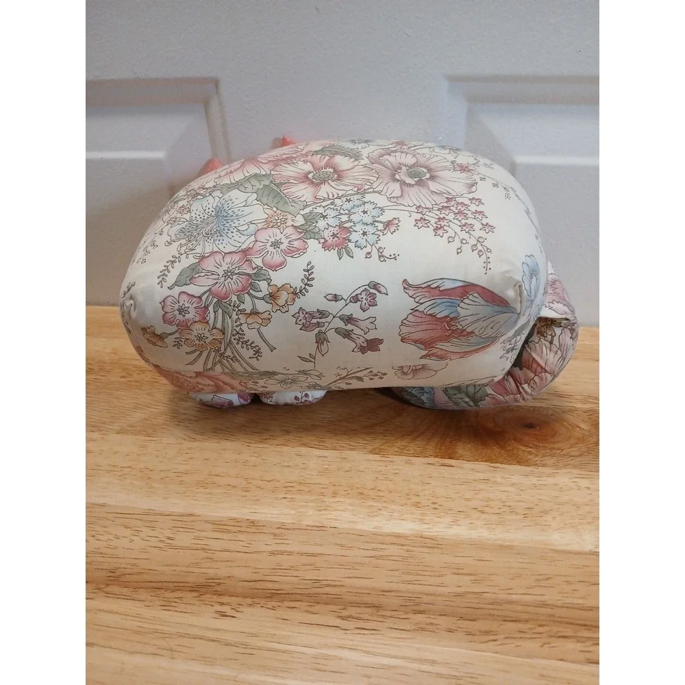 Cat Shelf Sitter Handmade Fabric Cat With Bow Doorstop Decor Sleeping Cat  8"x5" - Picture 5 of 7